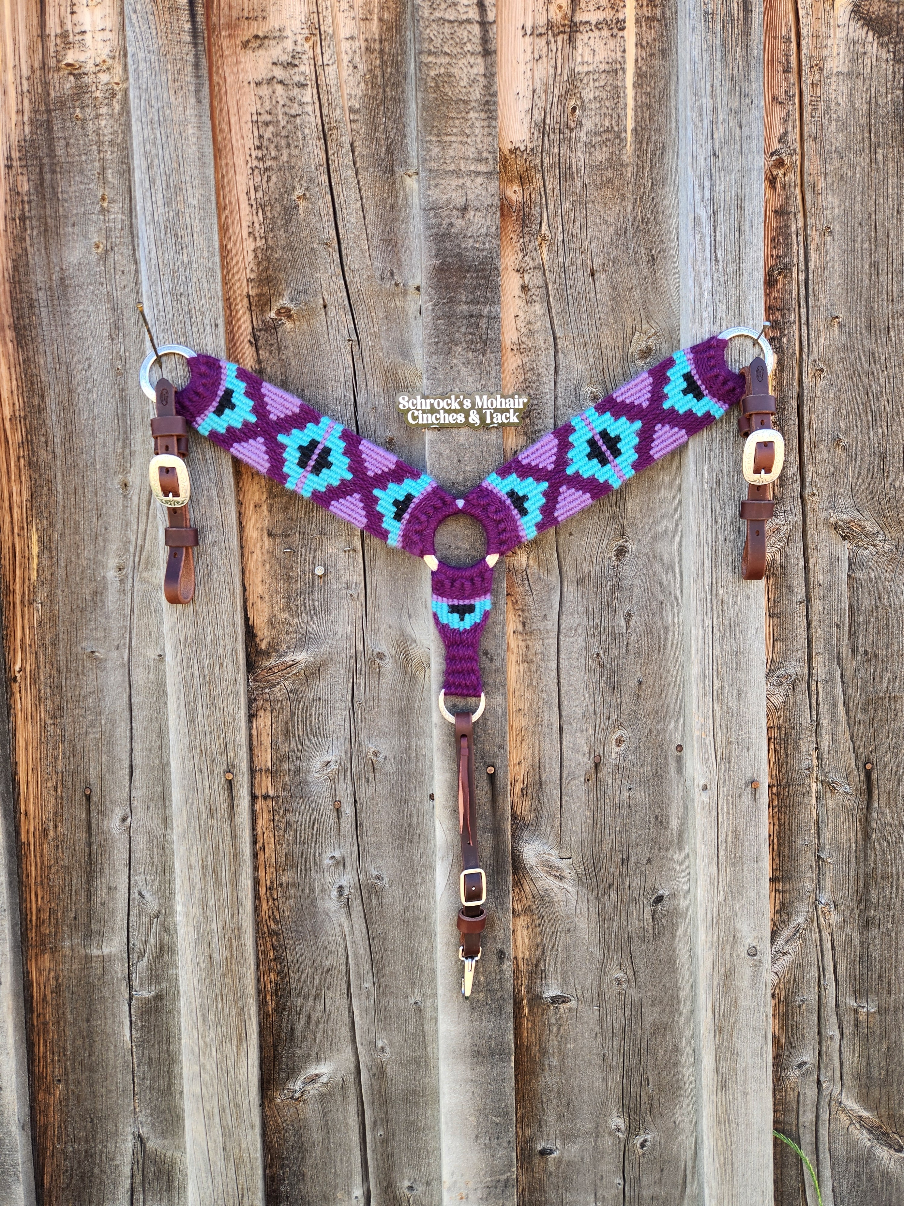 Breast Collar - Purples & Turquoise -MADE TO ORDER